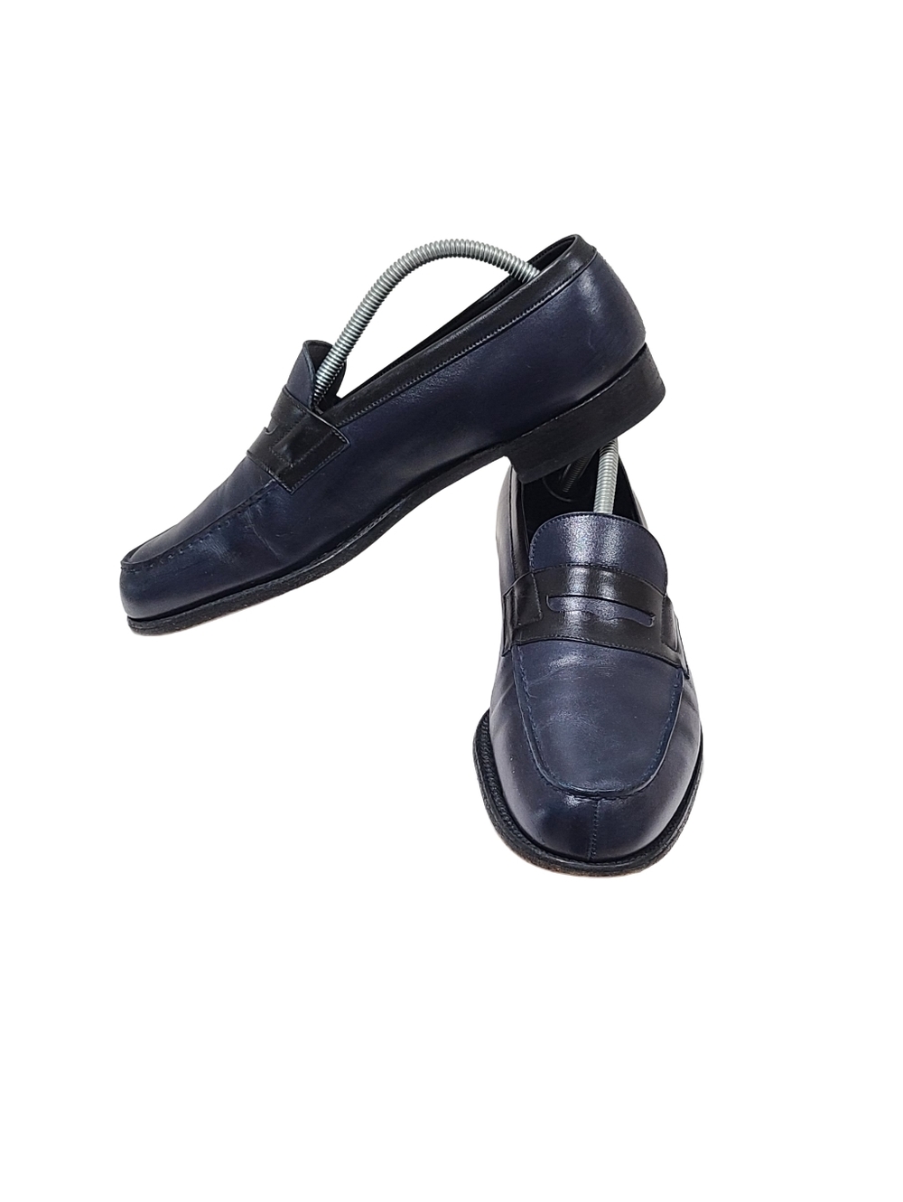 J M Weston 180 Signature Loafer Navy Black Leather Penny Loafers 8